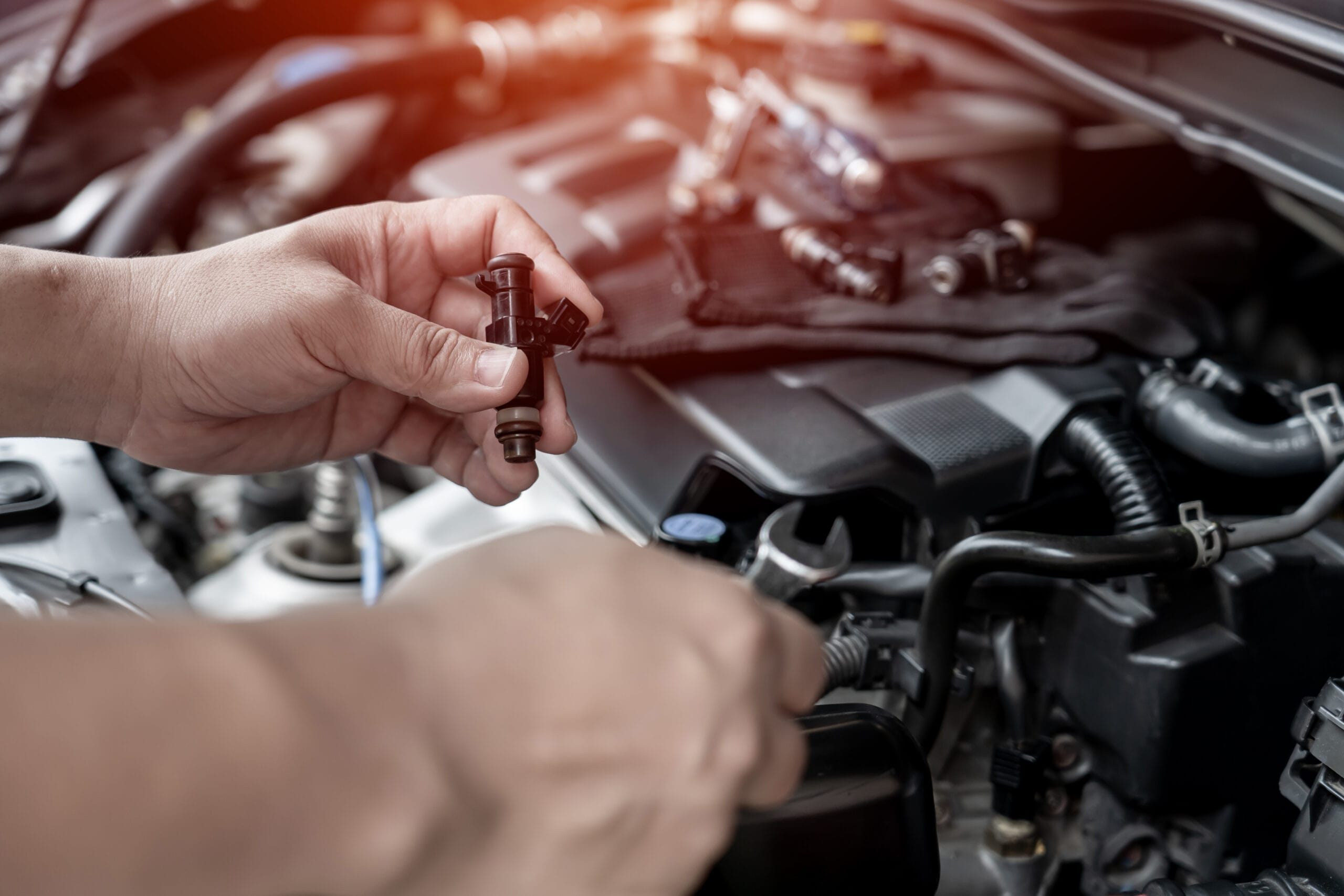 engine inspection during a modern tune up service